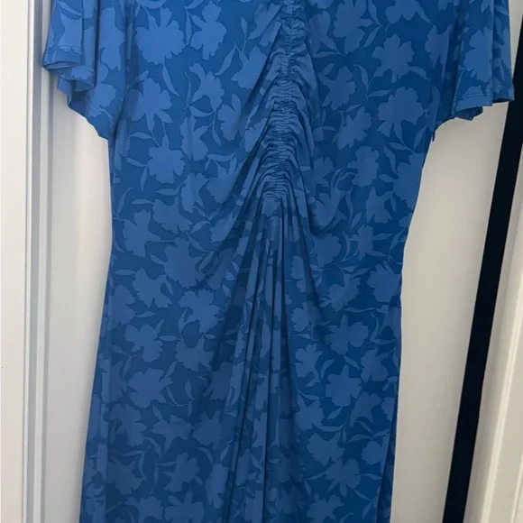 Michael Kors Blue Floral Midi Dress - Picture 2 of 4